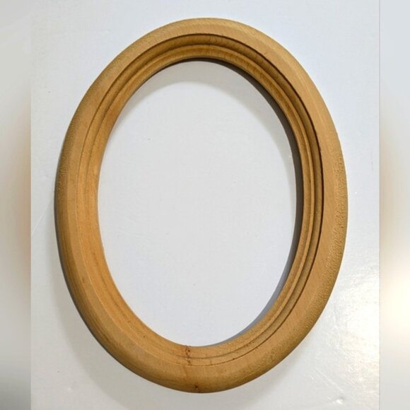 2 Natural Wood Oval Frames Arts & Craft Supplies Decorative CrOne Sizes-stitch - Picture 2 of 9